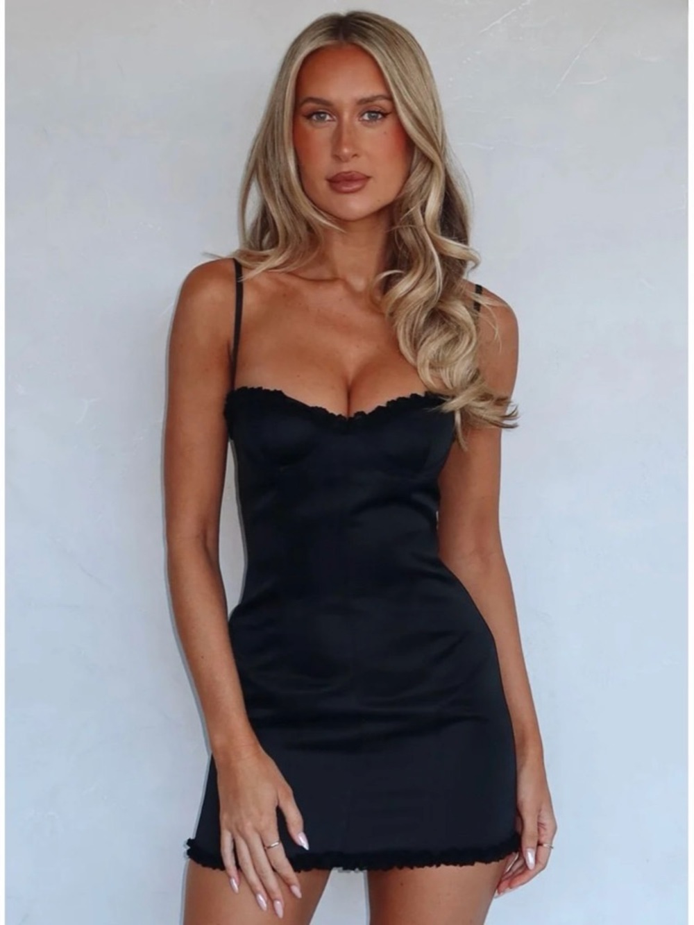 White Fox Boutique Ride The Wild Mini Dress Black Size Small NWT